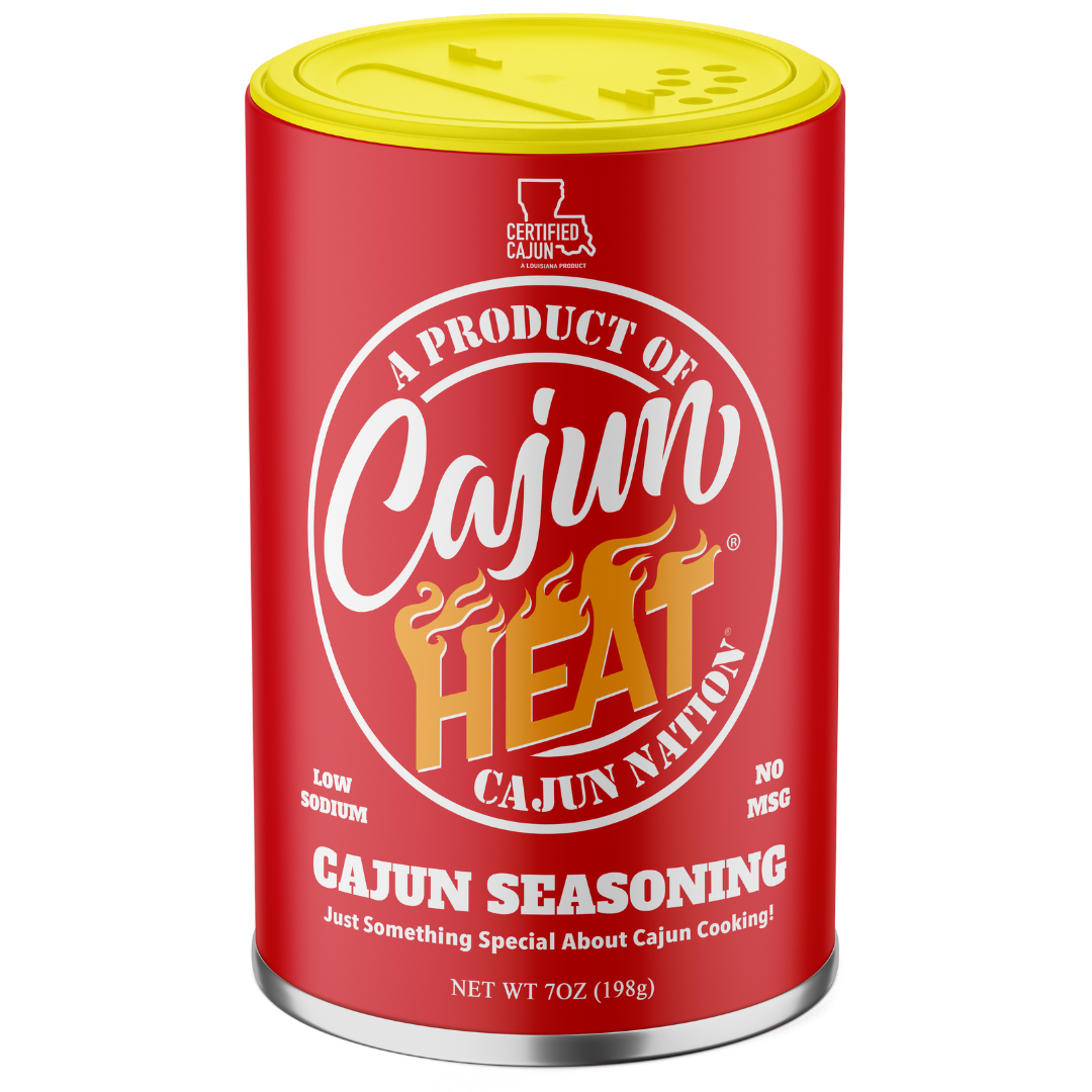 Louisiana Authentic Cajun Seasoning – Cajun Heat is proudly crafted in Louisiana along the Cajun Coast, delivering a certified authentic Cajun flavor experience straight from the bayou.
Low Sodium, Gluten-Free, and No MSG- Perfect for those watching sodium intake, this seasoning packs extra HEAT and, flavor with only 140mg of sodium per serving—no MSG, no gluten, and no compromise.
Not Salty. GEAUX GET THE RED CAN!