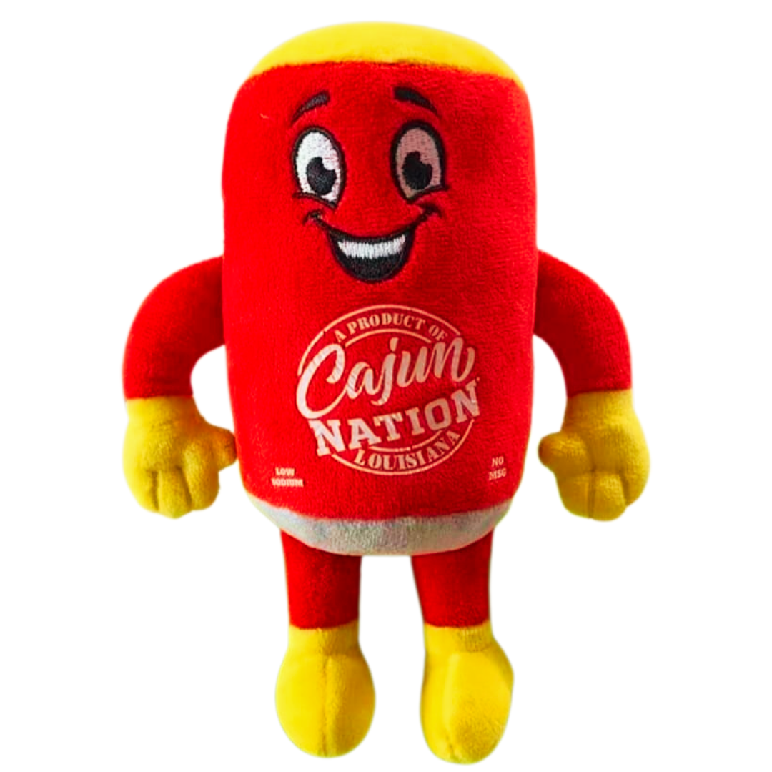 RED CAN MAN Plush Toy:
- Embroidered Face
- Heat Transfer and Silk Printed
Body
- 9 ounces
- 5 inches
- Stuffed with cotton