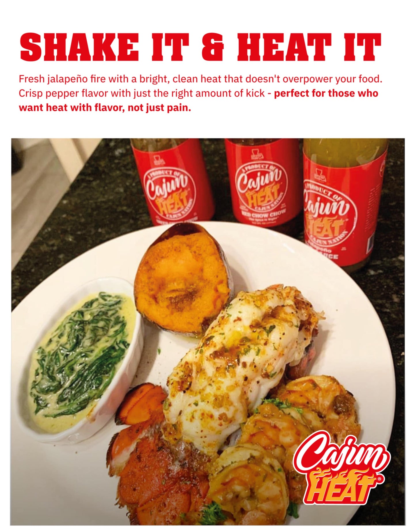 Cajun Nation - Cajun Heat - Jalapeno Hot Sauce - Low Sodium - No MSG - Gluten-Free. The Spice Is Right.