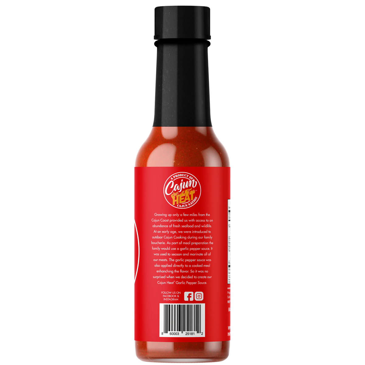 • Authentic Cajun Flavor- Bold Louisiana flavor from the Cajun Coast! This garlic pepper hot sauce packs roasted red pepper heat, Cajun spice, and rich, zesty character in every 5 oz bottle.
• Low Sodium, No MSG- Only 100mg sodium per serving and absolutely no MSG. Enjoy a clean, bold, spicy garlic pepper sauce that fits your low-sodium lifestyle without sacrificing Cajun taste.
• Garlic Pepper in Vinegar- Classic garlic pepper sauce in vinegar style—perfect balance of tang and heat. Drizzle on everything.