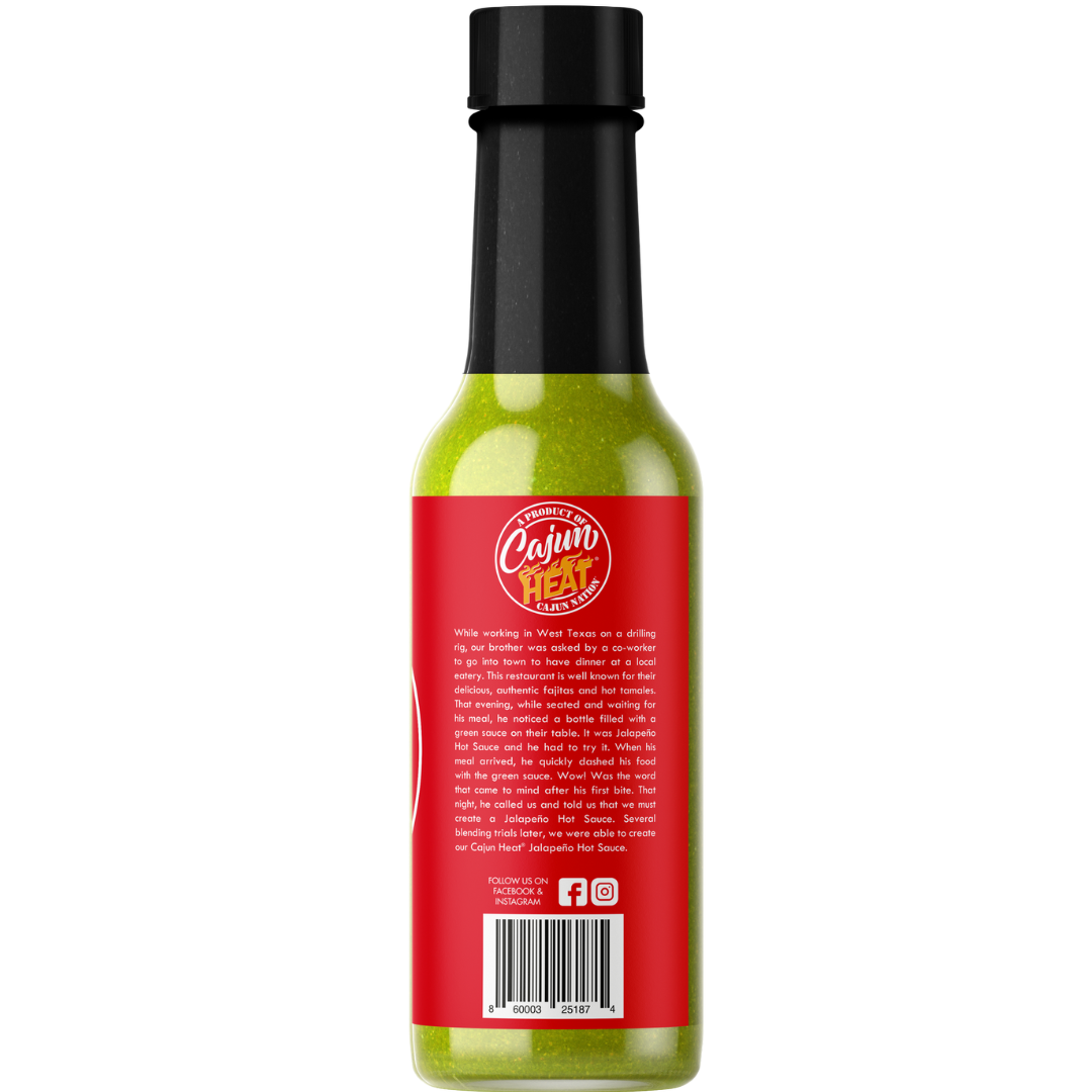 • Authentic Cajun Heat – Crafted in Louisiana, this creamy jalapeño sauce delivers real Cajun flavor with roasted green pepper spice and just 100mg sodium per serving.
• Flavor Meets Balance – A bold, smoky kick without MSG or overpowering heat. Elevates gumbo, shrimp, red beans, jambalaya, and more with every drop.
• Culinary Versatility – Splash onto eggs, mix into dressings, drizzle over grilled meats, or stir into sauces and marinades—perfect for everyday and gourmet cooking.
The Spice Is Right.