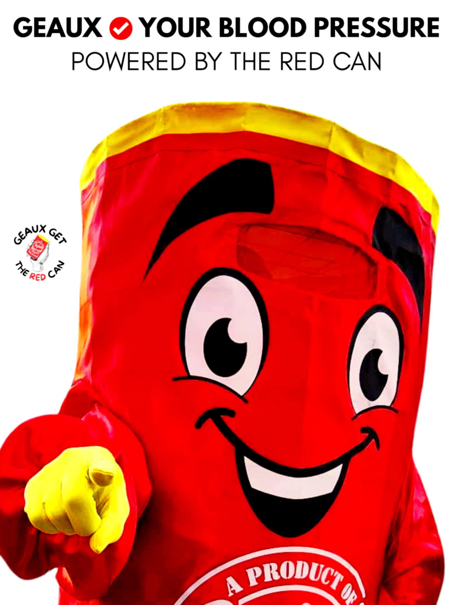 CAJUN NATION co-branding with the commUNITY in the fight against high blood pressure. GEAUX GET THE RED CAN! LOW SODIUM.🧂 NO MSG.🚫 GREAT FLAVOR.😋 CERTIFIED CAJUN.⚜️  #GeauxGetTheRedCan #CajunNationSeasoning #CajunNation #Cajun Heat #CajunCoast #CajunSugar #HomeChef #CajunCooking #CajunRecipes #Cajun #Cajuns #CajunSpices #CajunSeasoning, #Seasoning #Spices #Seafood Boil #HotSauce #ChowChow #GarlicPepper #Garlic #Pepper #Cajun Food #LowSodium #NoMSG #commUNITY