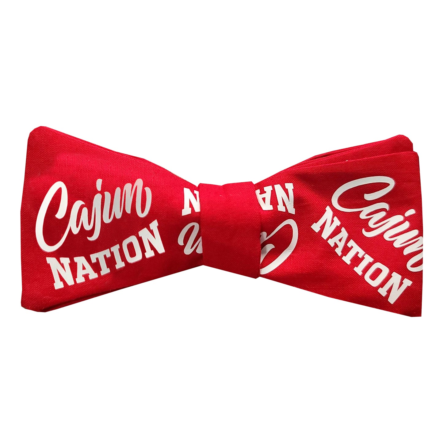 Cajun Nation Red Bow Tie Adult Standard 14-18" strap | bow size ~2.25" x 4.5" Bow Ties For Men - Men's Cotton Self Tie Bowties.  One size fits most! These fashion forward men’s bowties are comfortable enough to wear all day. Material: 100% Cotton