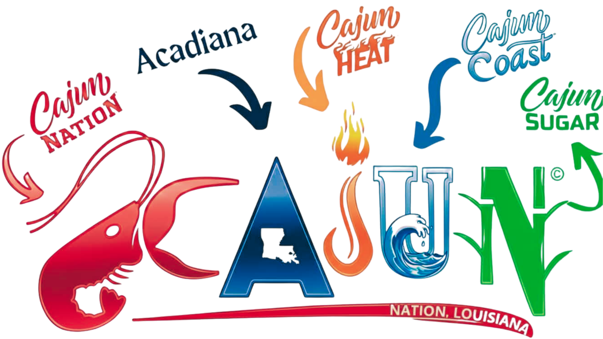 Brands of Cajun Nation along the Cajun Coast