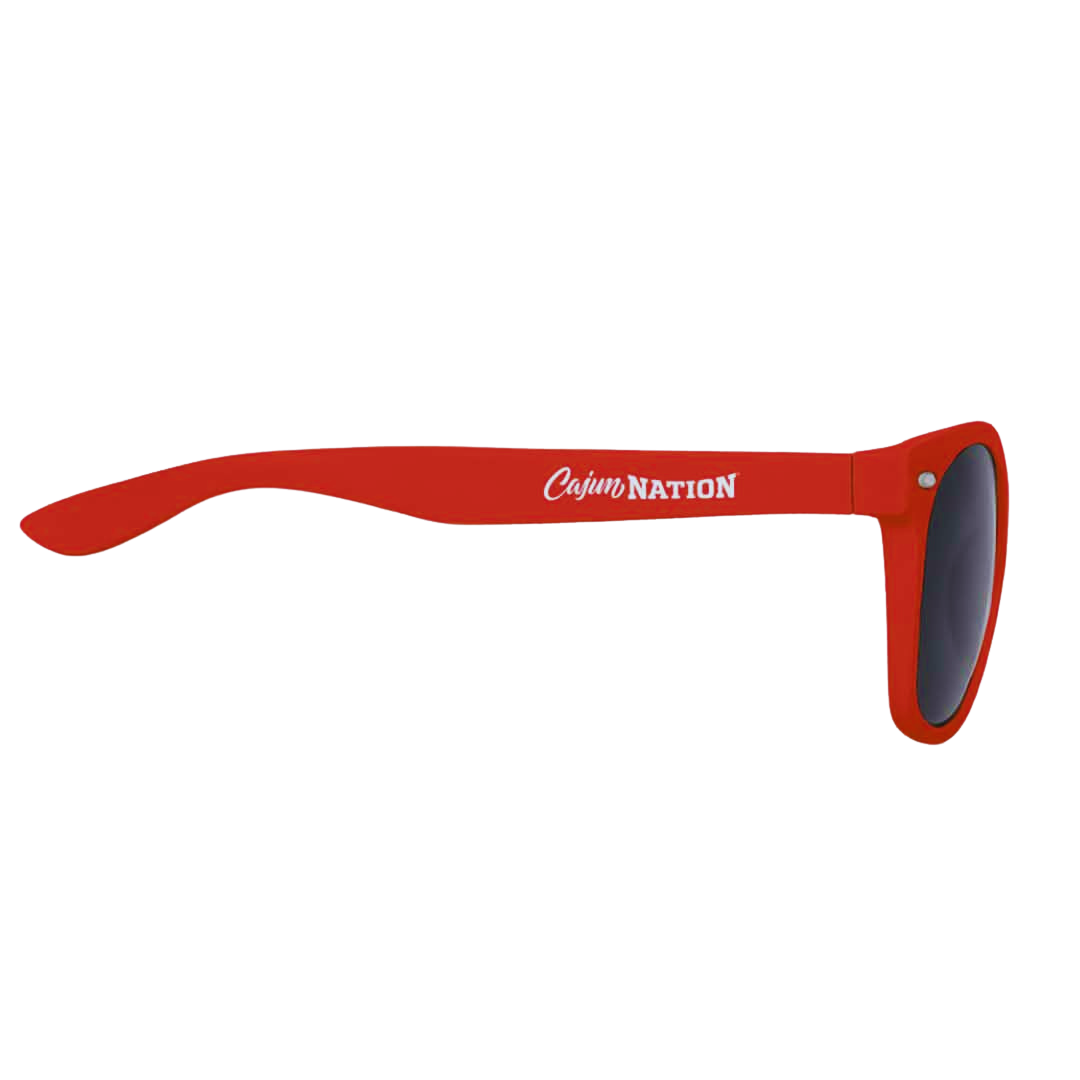 Cajun Nation Executive Vision Sunglasses -
Made of Recycled ABS
UV400 Lenses Provide 100% UVA And UVB Protection
Cajun Nation print on Right side