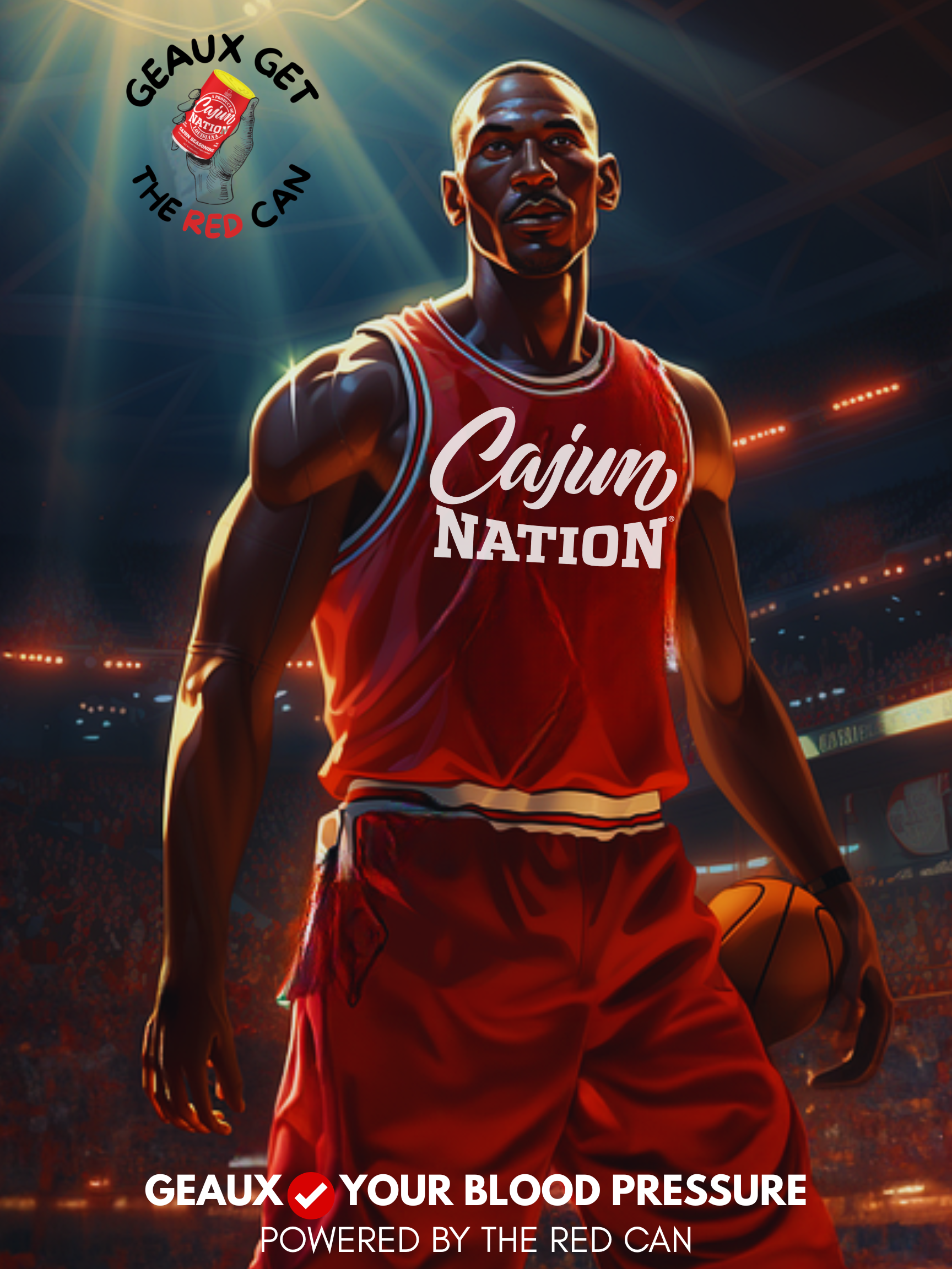 CAJUN NATION co-branding with the commUNITY in the fight against high blood pressure. GEAUX GET THE RED CAN! LOW SODIUM.🧂 NO MSG.🚫 GREAT FLAVOR.😋 CERTIFIED CAJUN.⚜️  #GeauxGetTheRedCan #CajunNationSeasoning #CajunNation #Cajun Heat #CajunCoast #CajunSugar #HomeChef #CajunCooking #CajunRecipes #Cajun #Cajuns #CajunSpices #CajunSeasoning, #Seasoning #Spices #Seafood Boil #HotSauce #ChowChow #GarlicPepper #Garlic #Pepper #Cajun Food #LowSodium #NoMSG #commUNITY
