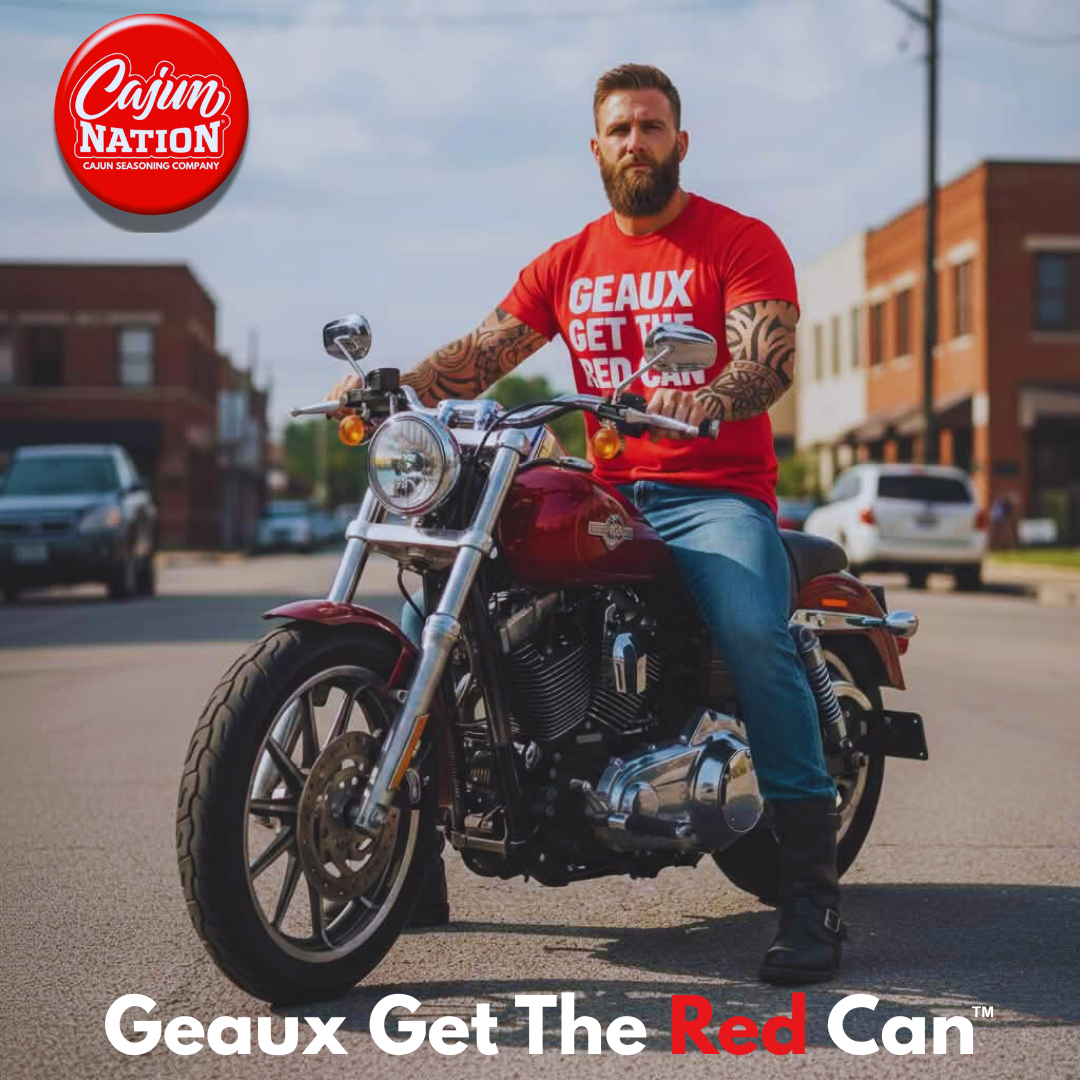 BIKER RIDER GOT THE RED CAN