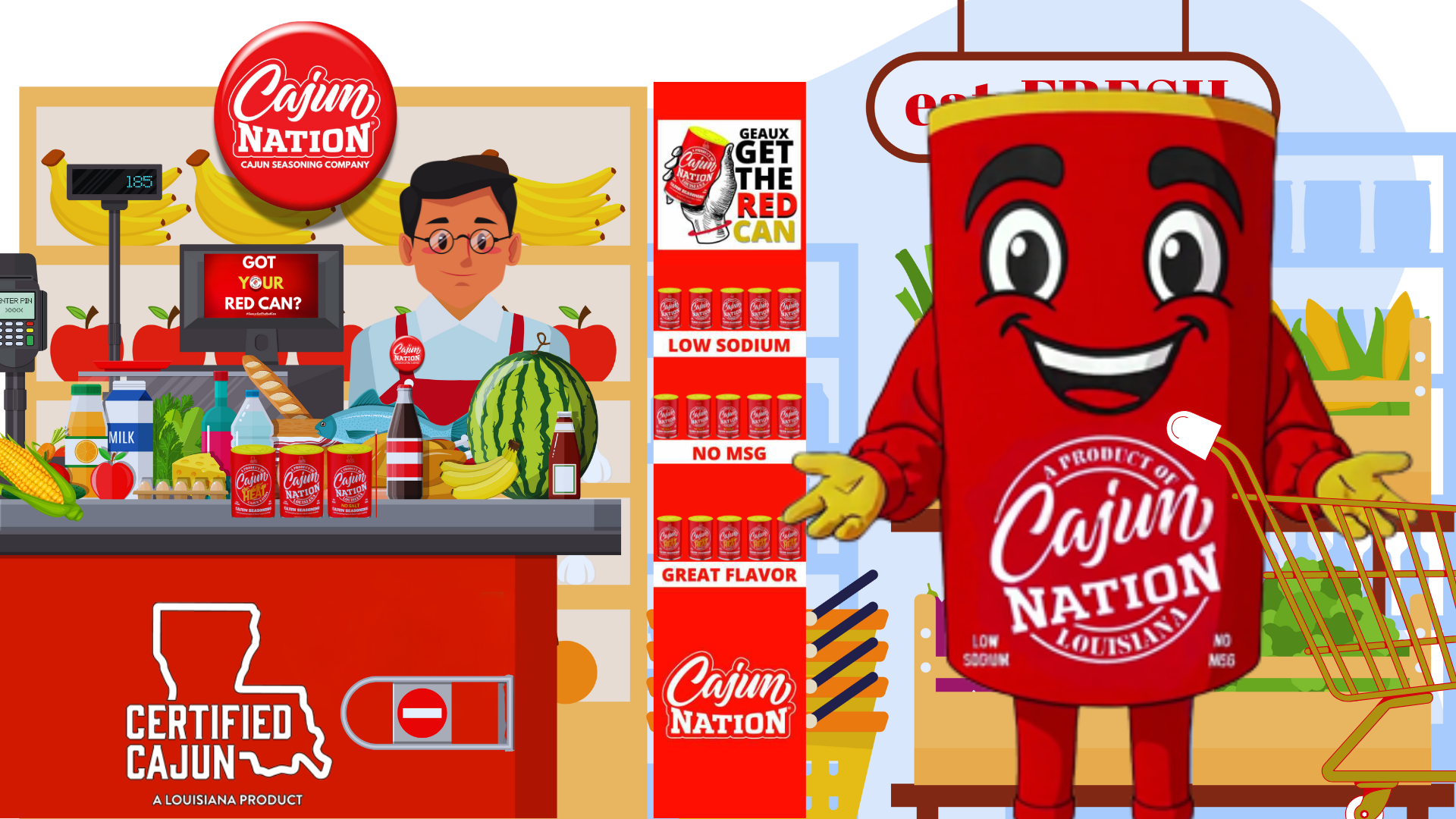 Load video: THE RED CAN MAN SHOPPING