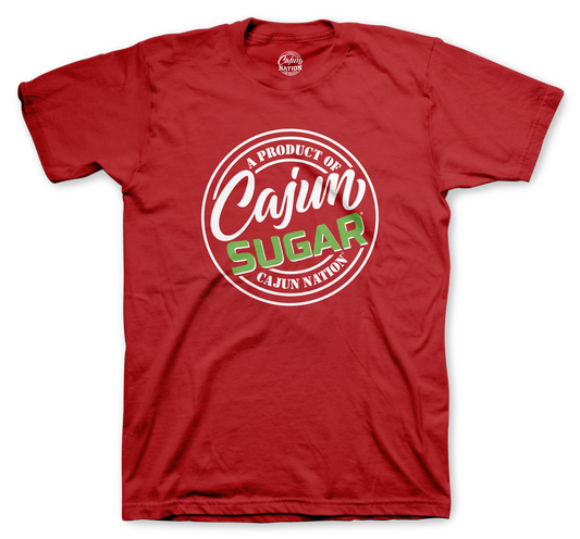 Cajun Nation Cajun Sugar Red Can T-Shirt 4.3 oz., preshrunk 100% combed ring-spun cotton Seamed collar Shoulder-to shoulder tape Features a TearAway label Tubular construction Semi-fitted Double-needle sleeve and bottom hem Oeko-Tex® Standard 100 Certified Plastisol print