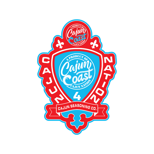  Cajun Coast Crest Sticker is a 3 inch custom die cut stickers. Thick, durable vinyl protects from scratches, water & sunlight.