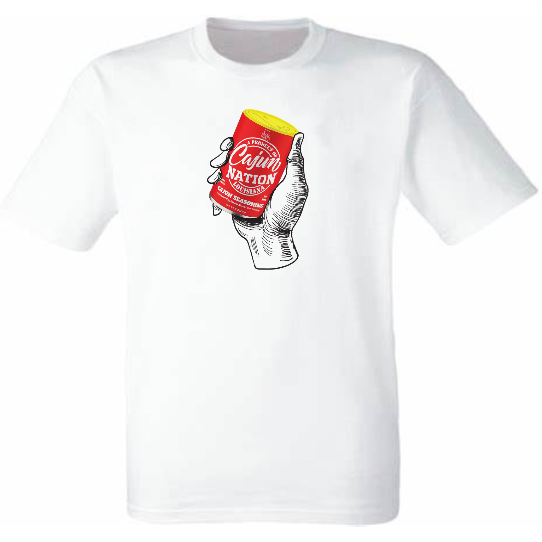 Cajun Nation Geaux Get The Red Can T-Shirt - 4.3 oz., preshrunk 100% combed ring-spun cotton Seamed collar Shoulder-to shoulder tape Features a TearAway label Tubular construction Semi-fitted Double-needle sleeve and bottom hem Oeko-Tex® Standard 100 Certified Plastisol print