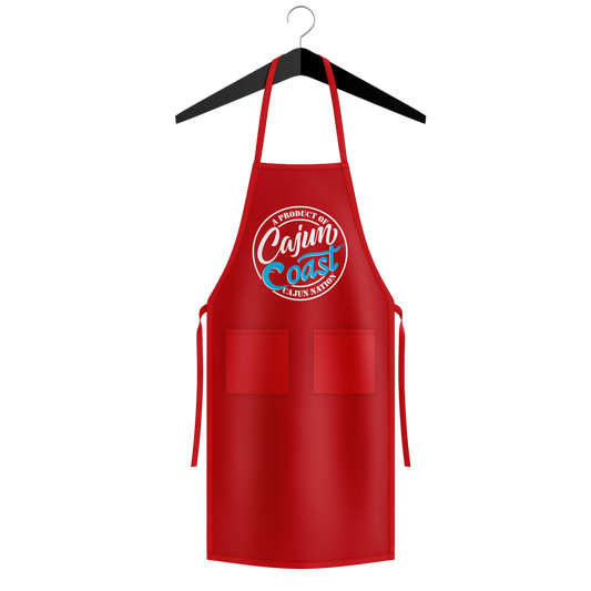  Cajun Coast  Home Chef Red Apron - Length 34 Inches x Width 30 Inches (One Size Fits Most) Apron Length Type Mid-Length Color Red Features With Pockets Material Poly-Cotton Twill Number of Pockets 2 Type Bib Aprons  Plastisol  print 