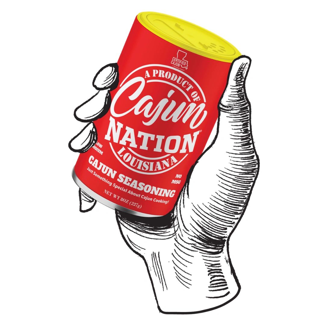 Cajun Nation Red Can in the Hand Stickers 3 inch custom die cut stickers. Thick, durable vinyl protects from scratches, water & sunlight.